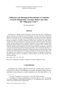 Utilitarian and Ideological Determinants of Attitudes towards Immigration: Germany Before and After the “Migration Crisis”