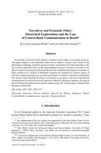 Narratives and Economic Policy: Theoretical Explorations and the Case of Central Bank Communication in Brazil