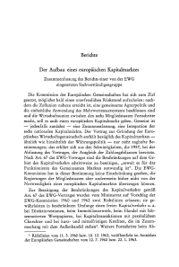Der Aufbau eines europäischen Kapitalmarktes