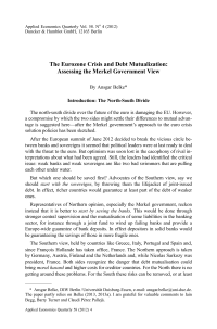 The Eurozone Crisis and Debt Mutualization: Assessing the Merkel Government View