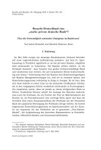 Braucht Deutschland eine "starke private deutsche Bank"?