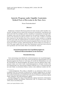 Austerity Programs under Liquidity Constraints: Stylized Facts of Recession in the Euro Area