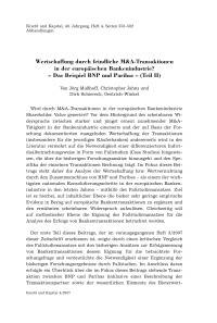 Wertschaffung durch feindliche M&A-Transaktionen in der europäischen Bankenindustrie? - Das Beispiel BNP und Paribas - (Teil II)