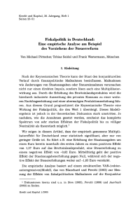 Fiskalpolitik in Deutschland: Eine empirische Analyse am Beispiel des Vorziehens der Steuerreform