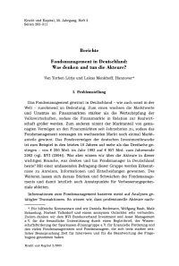 Fondsmanagement in Deutschland: Was denken und tun die Akteure?