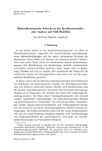 Makroökonomische Schocks in der Kreditwirtschaft — eine Analyse mit VAR-Modellen