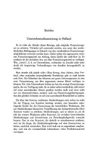 Unternehmensfinanzierung in Holland