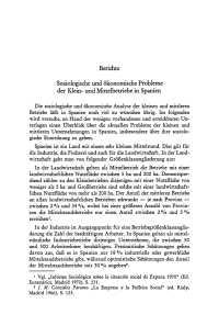 Soziologische und ökonomische Probleme der Klein- und Mittelbetriebe in Spanien