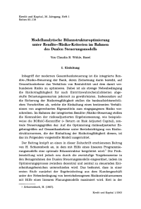 Modellanalytische Bilanzstrukturoptimierung unter Rendite-/Risiko-Kriterien im Rahmen des Dualen Steuerungsmodells