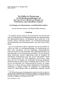 Der Einfluss der Besteuerung von Dividendenausschüttungen auf das Cost-of-Carry-Modell am Beispiel von DAX-Futures unterschiedlicher Laufzeit