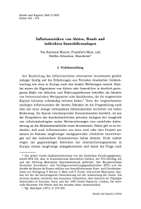 Inflationsrisiken von Aktien, Bonds und indirekten Immobilienanlagen