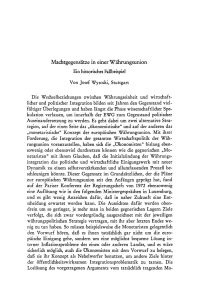 Machtgegensätze in einer Währungsunion