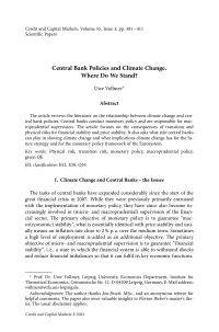 Central Bank Policies and Climate Change. Where Do We Stand?
