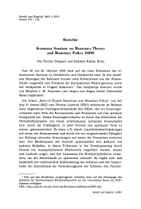 Konstanz Seminar on Monetary Theory and Monetary Policy 2000