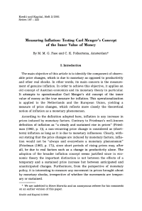 Measuring Inflation: Testing Carl Menger’s Concept of the Inner Value of Money