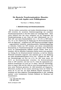 Die Russische Transformationskrise: Monetäre und reale Aspekte sowie Politikoptionen