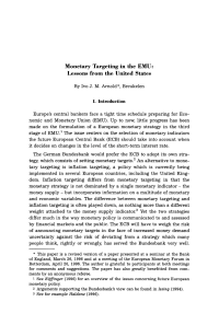 Monetary Targeting in the EMU: Lessons from the United States