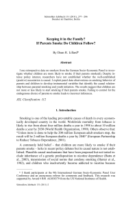 Keeping it in the Family? If Parents Smoke Do Children Follow?