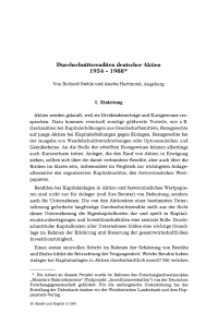 Durchschnittsrenditen deutscher Aktien 1954-1988