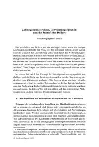 Zahlungsbilanzstruktur, Leitwährungsfunktion und die Zukunft des Dollars