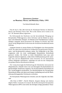 Konstanzer Seminar on Monetary Theory and Monetary Policy 1991