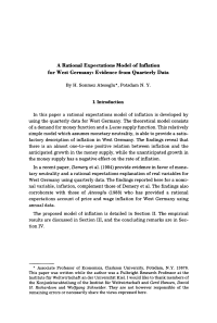 A Rational Expectations Model of Inflation for West Germany: Evidence from Quarterly Data