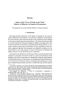 Impact of the Terms of Trade on the Trade Balance of Malaysia: An Empirical Examination