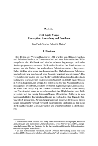 Debt Equity Swaps: Konzeption, Anwendung und Probleme