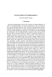 Ist Geld wirklich ein Produktionsfaktor?