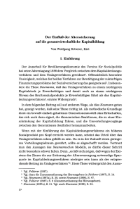 Der Einfluß der Alterssicherung auf die gesamtwirtschaftliche Kapitalbildung