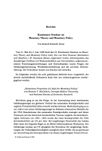 Konstanzer Seminar on Monetary Theory and Monetary Policy