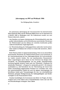 Jahrestagung von IWF und Weltbank 1986