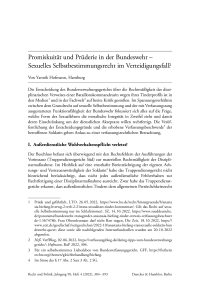 Promiskuität und Prüderie in der Bundeswehr – Sexuelles Selbstbestimmungsrecht im Verteidigungsfall?