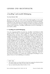 „Catcalling“ und sexuelle Belästigung