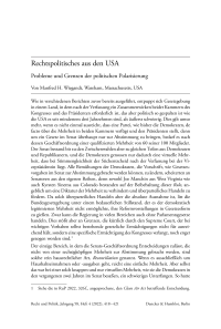 Rechtspolitisches aus den USA