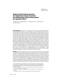 Regionale Klimaschutzprogramme – Zur integrierten Analyse von Kosten des Klimawandels und des Klimaschutzes auf regionaler Ebene