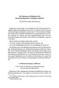 Die Eignung von Maßgütern für den intertemporalen Vermögensvergleich