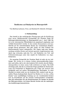 Bankkosten und Bankpreise im Massengeschäft