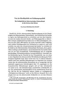 Von der Kreditpolitik zur Geldmengenpolitik. Die Geldpolitik der Schweizerischen Nationalbank in den letzten zehn Jahren