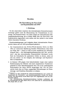 Die Entwicklung der Euro-Geld- und Kapitalmärkte seit 1973