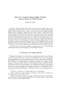 Moria 2.0 – Systemic Human Rights Violation and the Chance of a Pilot Decision