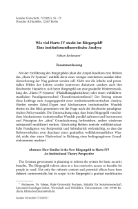 Wie viel Hartz IV steckt im Bürgergeld? Eine institutionentheoretische Analyse