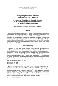 Comparing Economic Outcomes of Populations with Disabilities