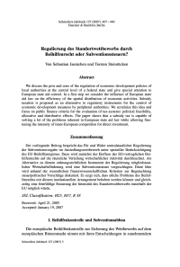 Regulierung des Standortwettbewerbs durch Beihilfenrecht oder Subventionssteuern?
