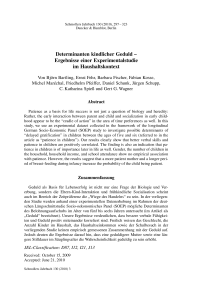 Determinanten kindlicher Geduld – Ergebnisse einer Experimentalstudie im Haushaltskontext