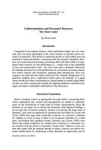 Codetermination and Personnel Turnover: Ten Years Later