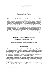 De Facto Anonymised Microdata File on Income Tax Statistics 1998