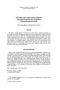 Was hätte man sonst machen können? Alternativszenarien zur rot-grünen Einkommensteuerreform