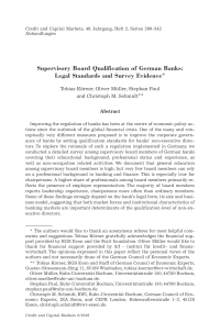 Supervisory Board Qualification of German Banks: Legal Standards and Survey Evidence