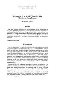 Retrospective Error in SOEP Calendar Data: The Case of Unemployment
